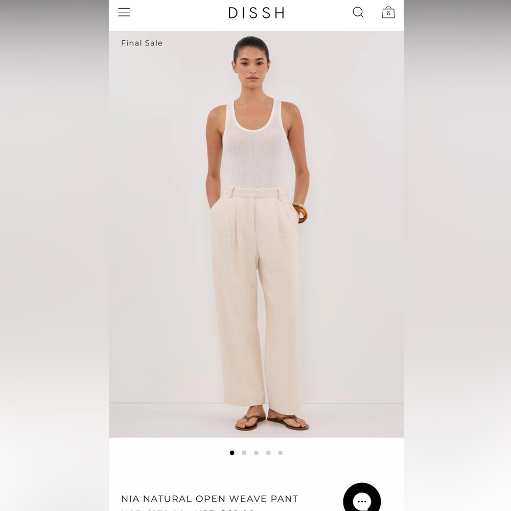 DISSH Nia Natural Open Weave Women 8 Pant